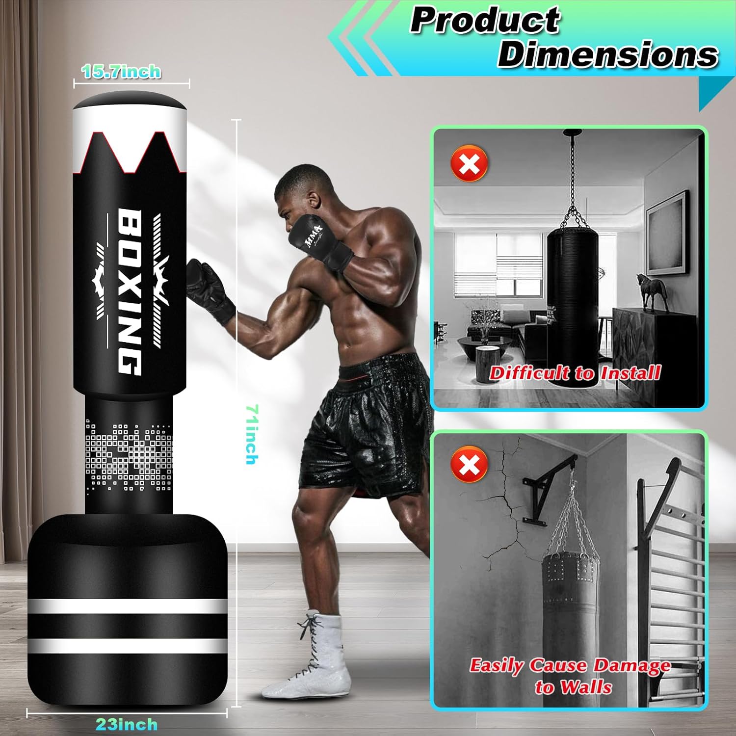 71'' Standing Punching Bag with Stand J297034