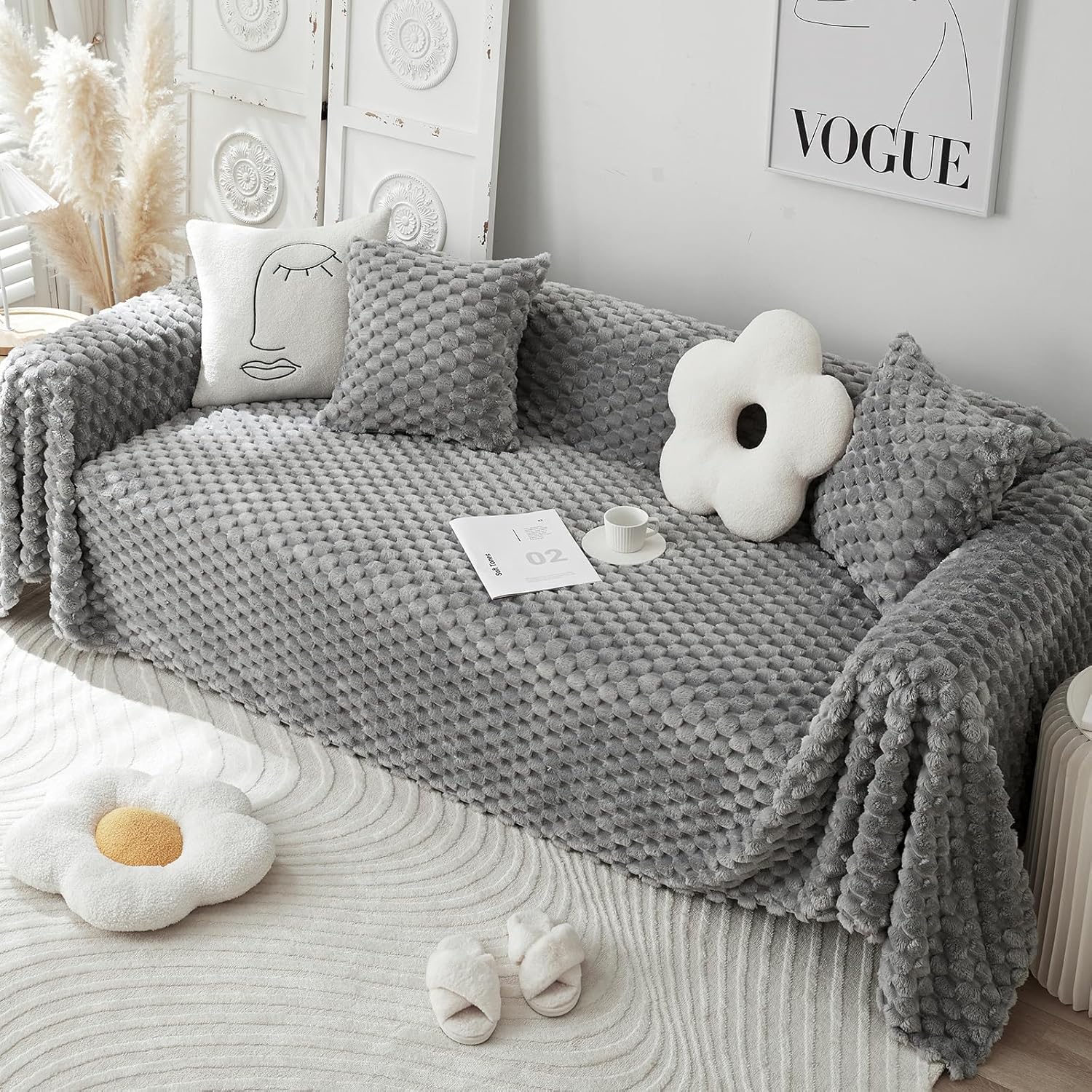 Winter Thickening Cotton Blend Sofa Slipcover Q50348