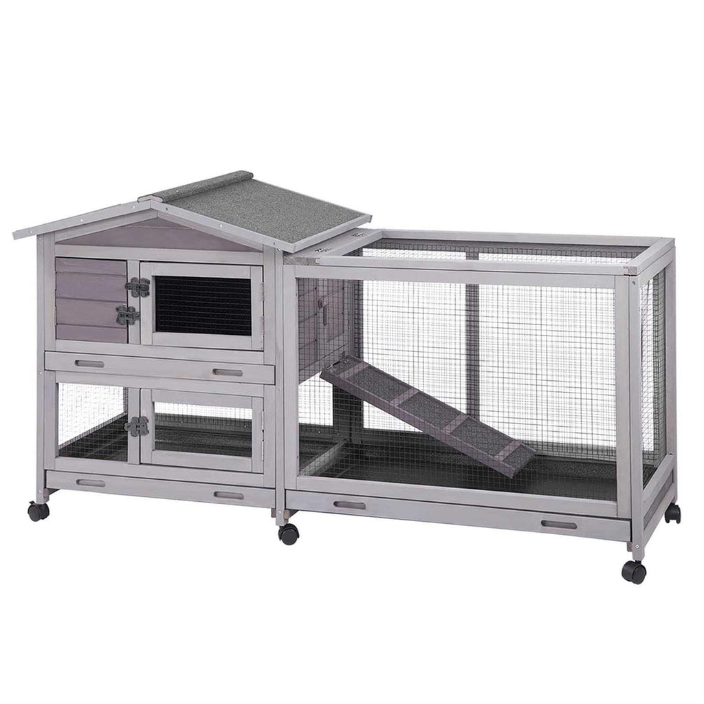Rabbit Hutch Indoor Cage on Wheels with 3 Pull Out Tray Q1214