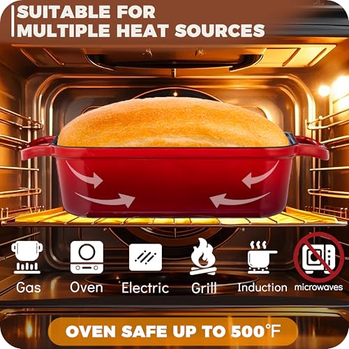 Enameled Cast Iron Bread Loaf Pan with Lid, Set of 2 S9815
