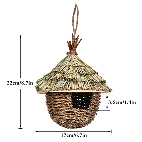 Hanging Straw Hand Woven Bird House J916