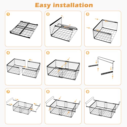 2 Pack Expandable Metal Freezer Baskets Black H73579