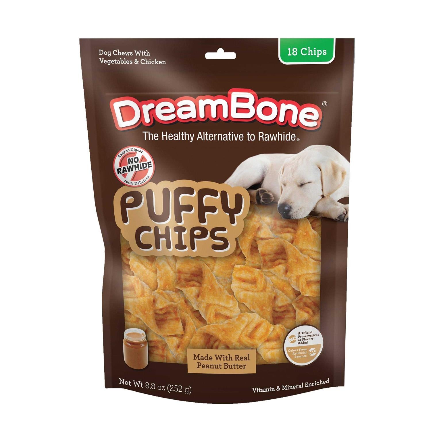 Peanut Butter Puffy Chips Chews Dog Treats U4781