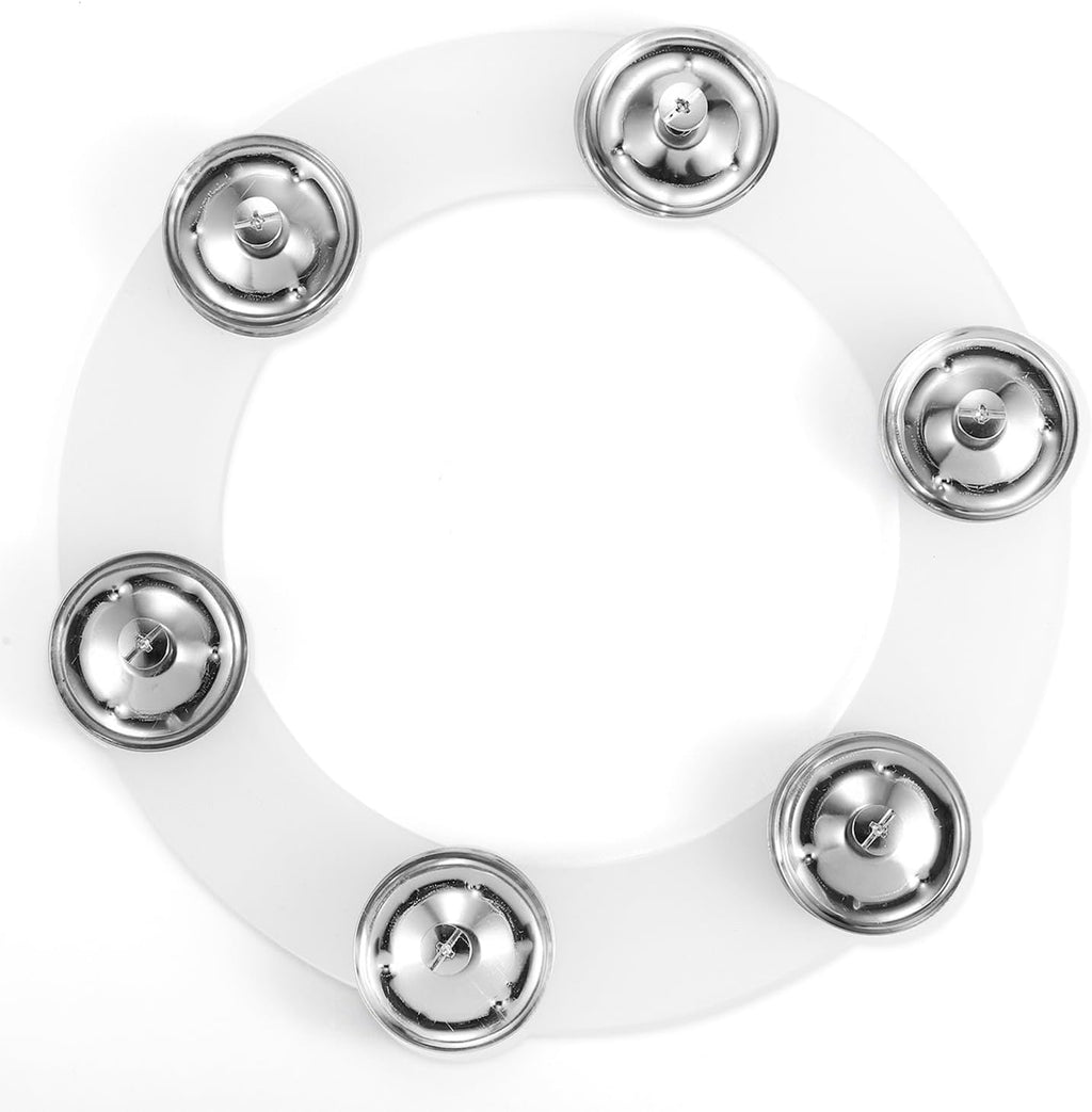 Silicone Single Rows 6 Pair Cymbal Tambourine with Stainless Steel Jingles D83619