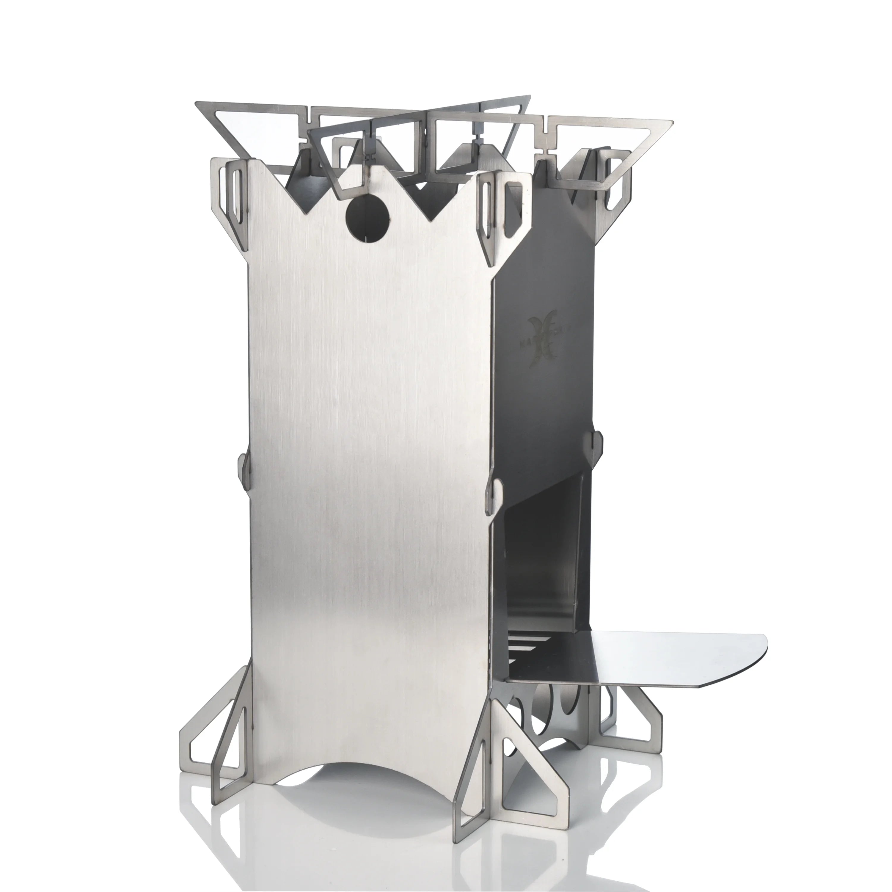 Folding Stainless Steel Wood Burning Camp Stove R721385