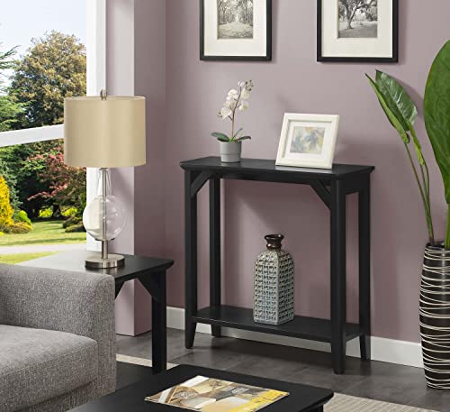 White Hall Table with Shelf B186
