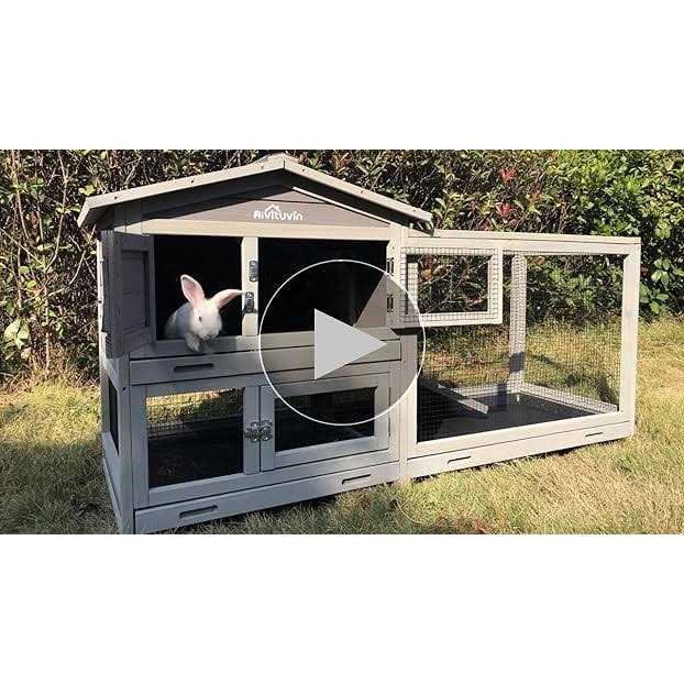 Rabbit Hutch Indoor Cage on Wheels with 3 Pull Out Tray Q1214