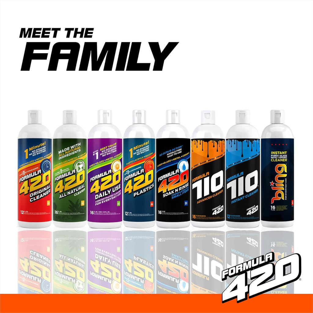 Formula 420 Bundle Pack : 1 Original Cleaner 12 oz, 1 Daily Use 16oz Concentrate makes 32oz & 1 Soak-N-Rinse 16 oz (3 bottles) H6758