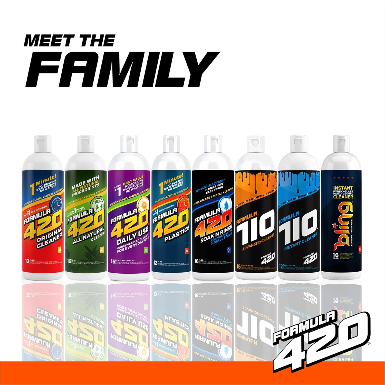 Formula 420 Bundle Pack : 1 Original Cleaner 12 oz, 1 Daily Use 16oz Concentrate makes 32oz & 1 Soak-N-Rinse 16 oz (3 bottles) H6758