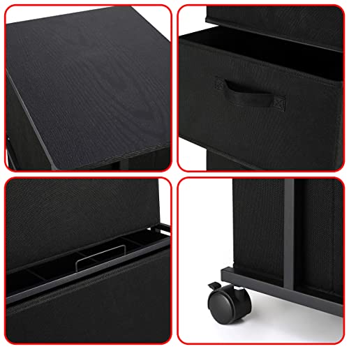Grey Fabric Dresser with 3 Drawers and Wood Top E144992