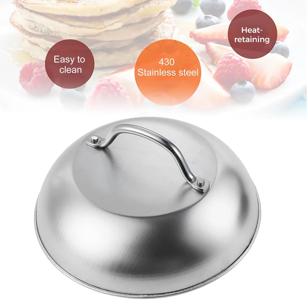 2PCS Stainless Steel Round Basting Cover with Handle F104