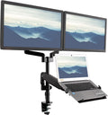 Black Pneumatic Arm Mount for Laptop and Dual 17 to 32 Inch Monitors M527