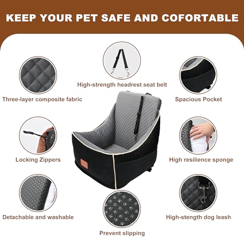 Black Memory Foam Dog Car Seat X854