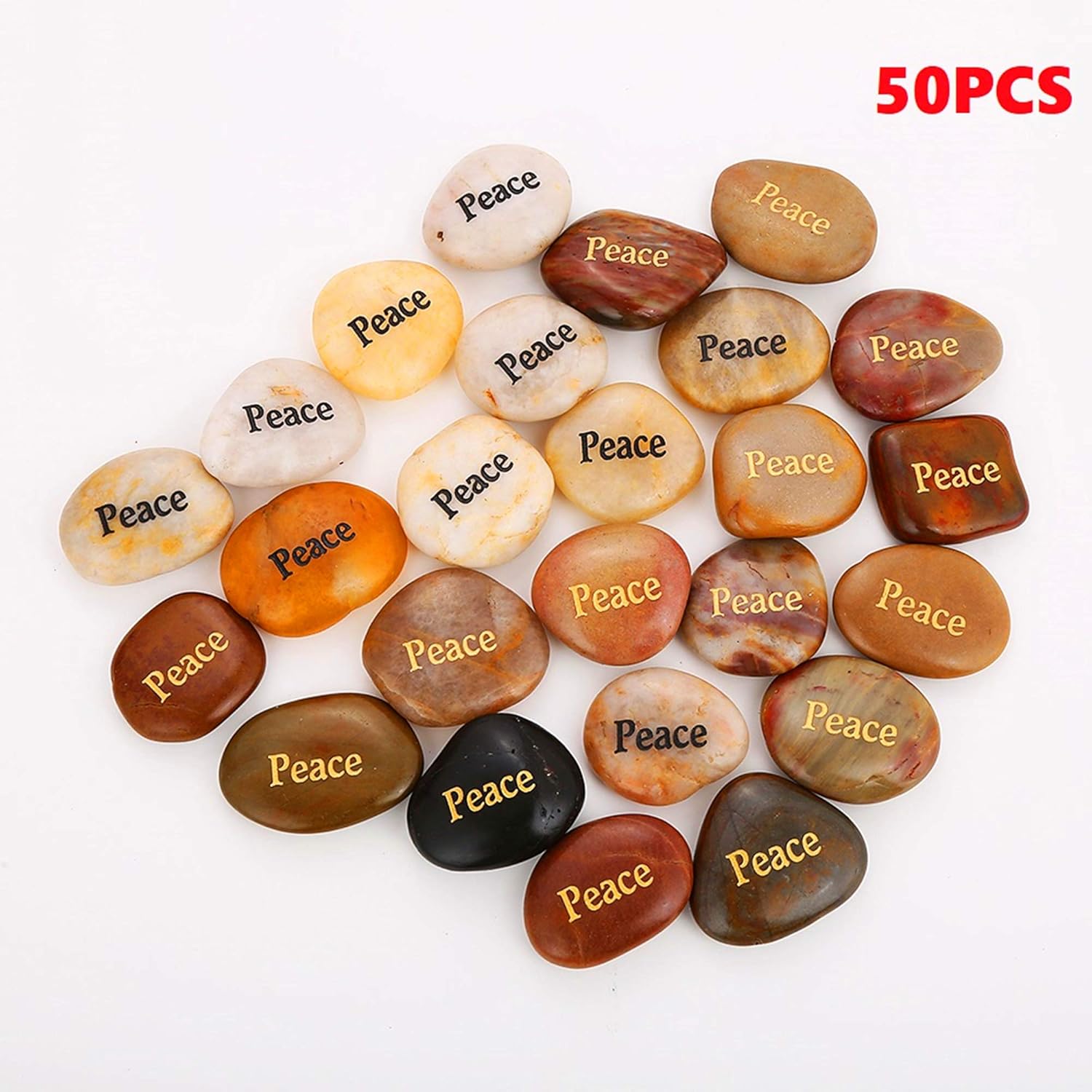 50 PCS Engraved Stones, 2"-3" Each B101394