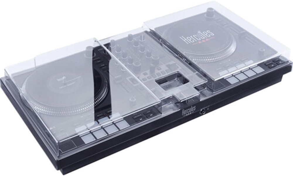 2 Deck Motorized DJ Controller with Cover and Closed-Back Headphones L64657