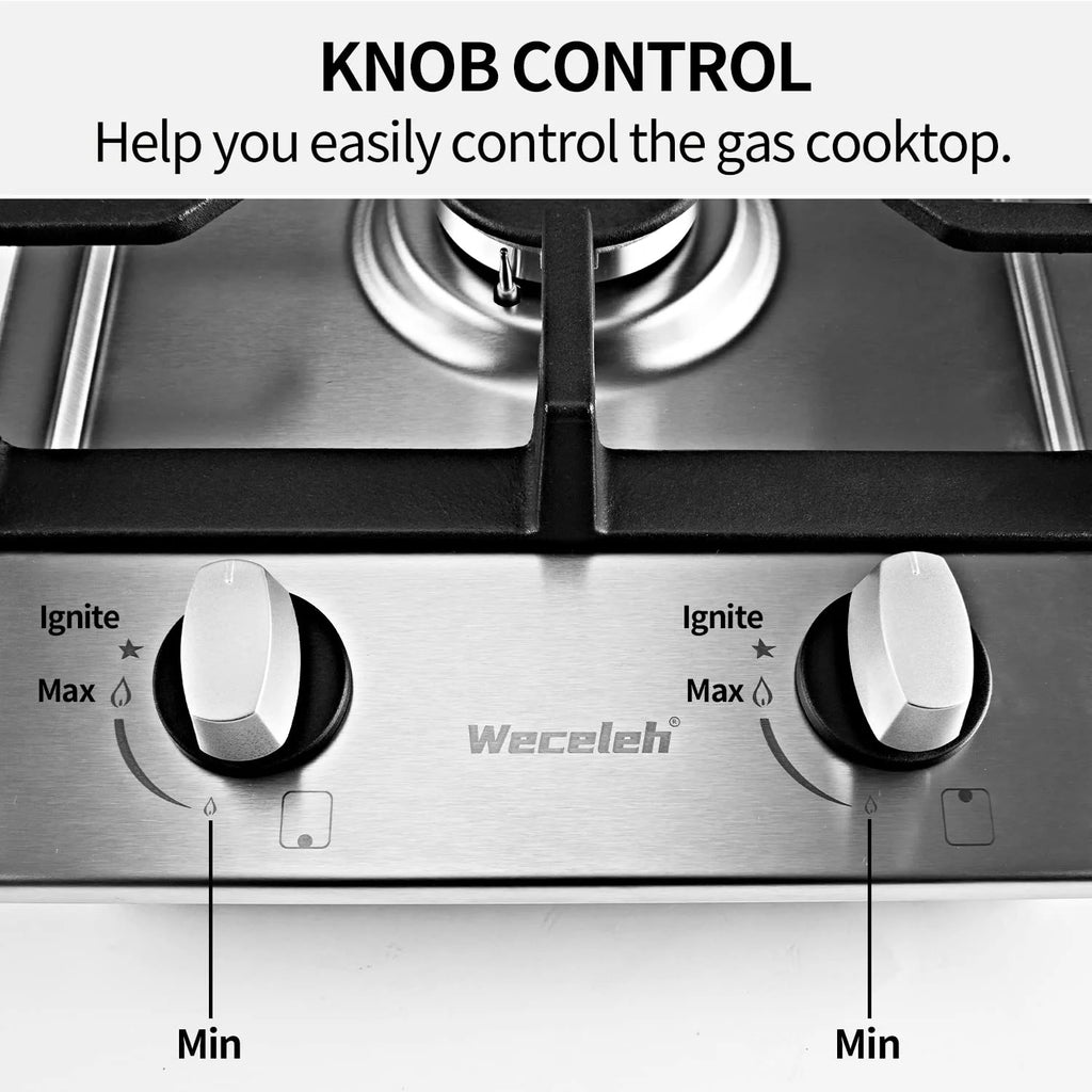 12" Dual Fuel 2 Burner Stainless Steel Cooktop Z167