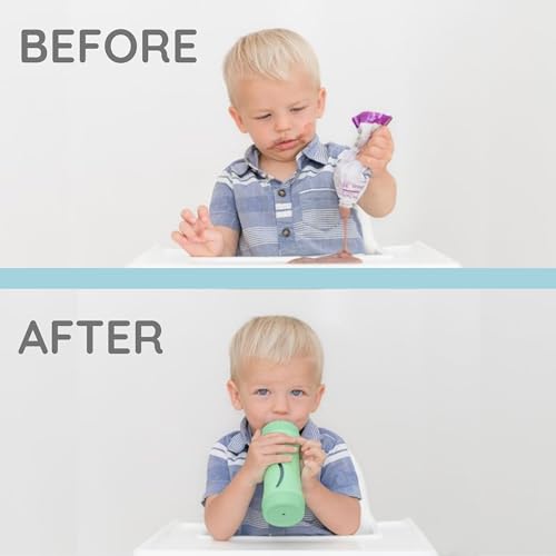 Baby Food Bottle Reusable Silicone Cup (Aqua) Y2566