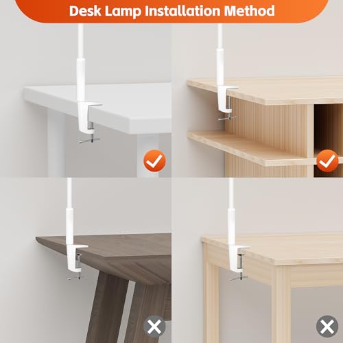 White Desk Lamp with Clamp N244018