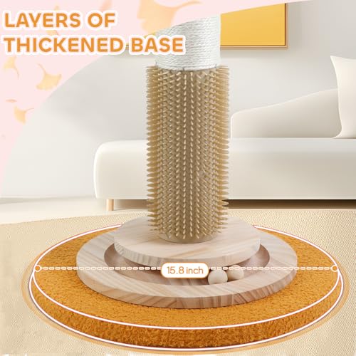 45'' Tall Sisal Rope Cat Scratching Post with Interactive Ball Toys (pink) C193