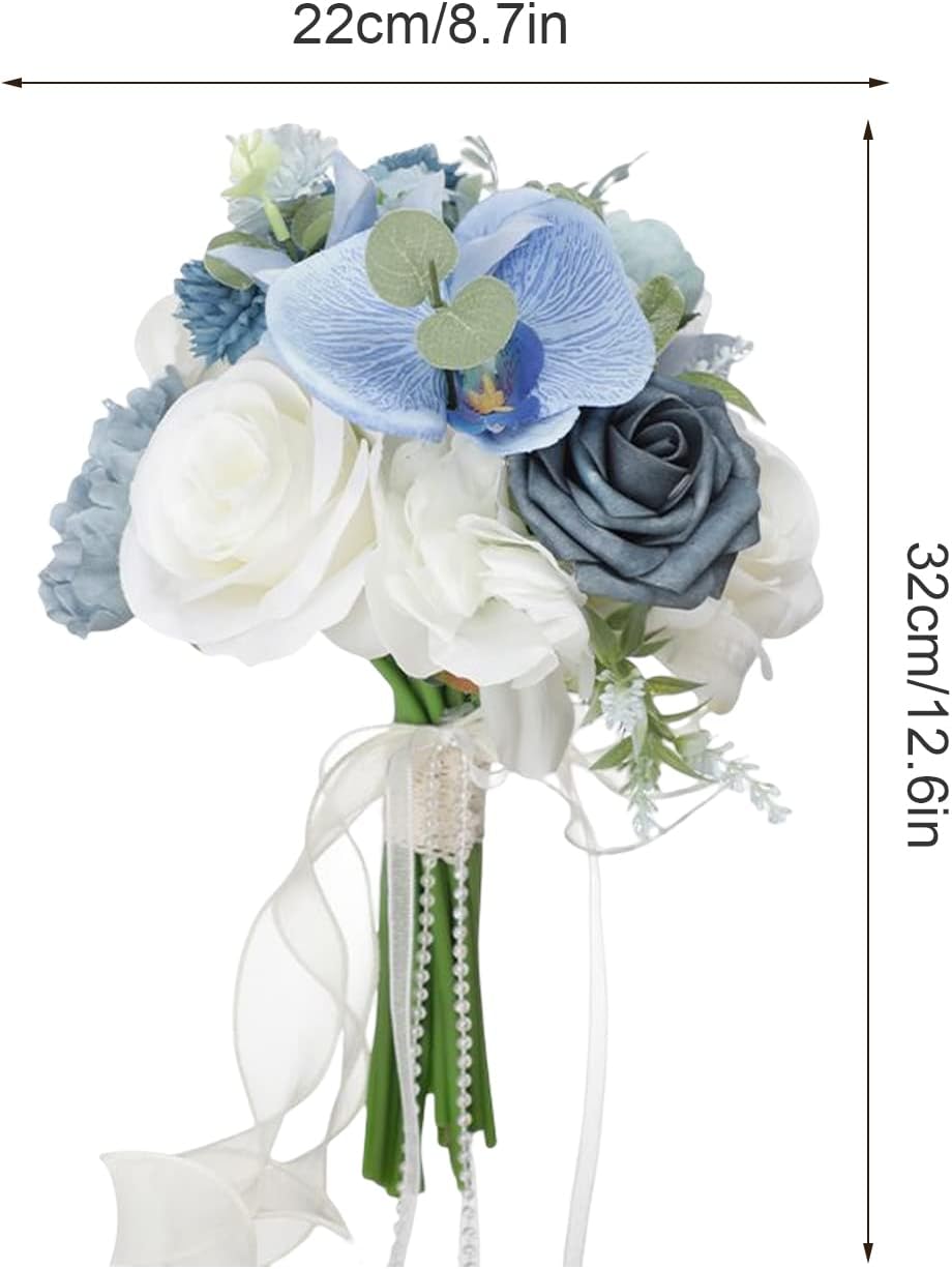 8.7 Inch Artificial Silk Rose Bridal Bouquet F57292