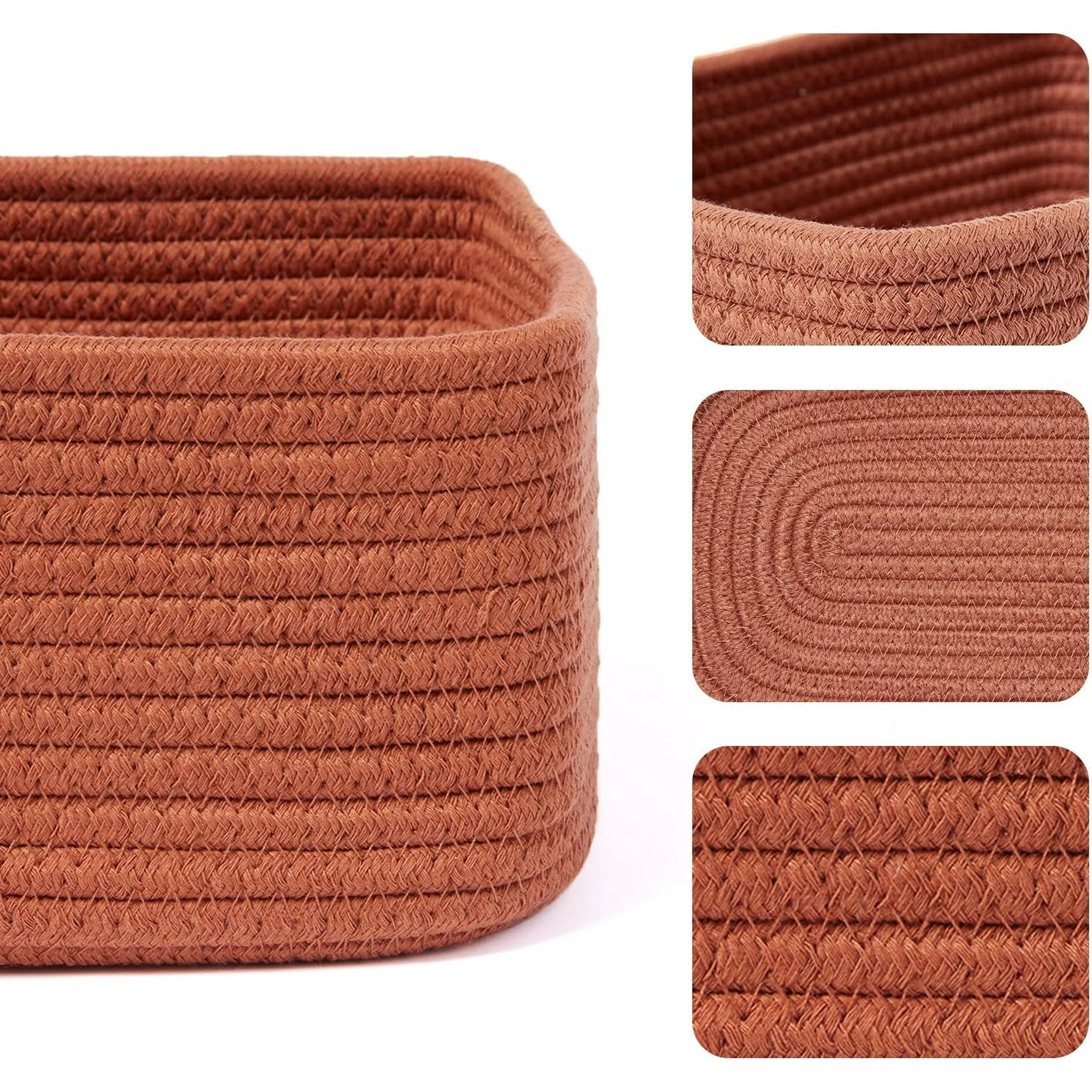 3 Packs Oxide Red Woven Rope Storage Baskets H412426
