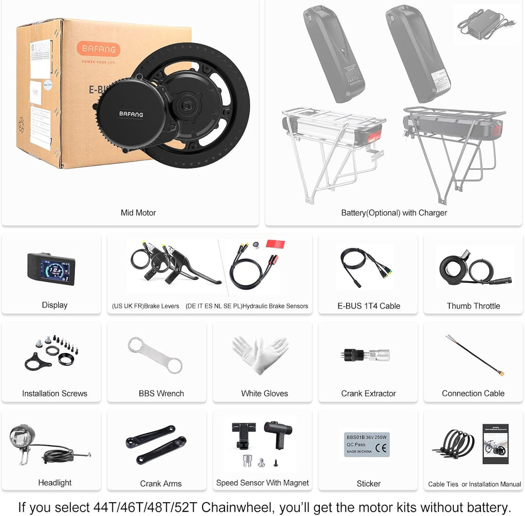 48V 500W Mid Drive Electric Bike Conversion Kit V772