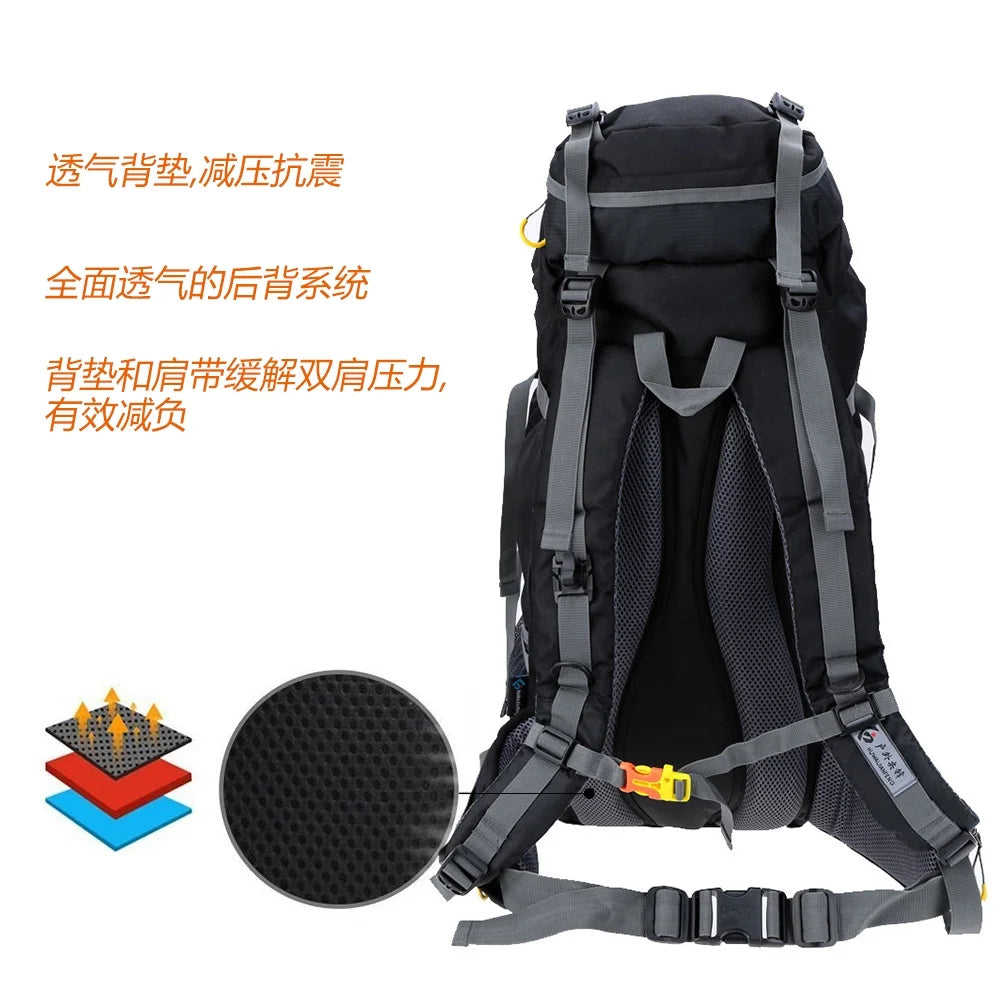 50L Waterproof Outdoor Hiking Backpack with Rain Cover J28813
