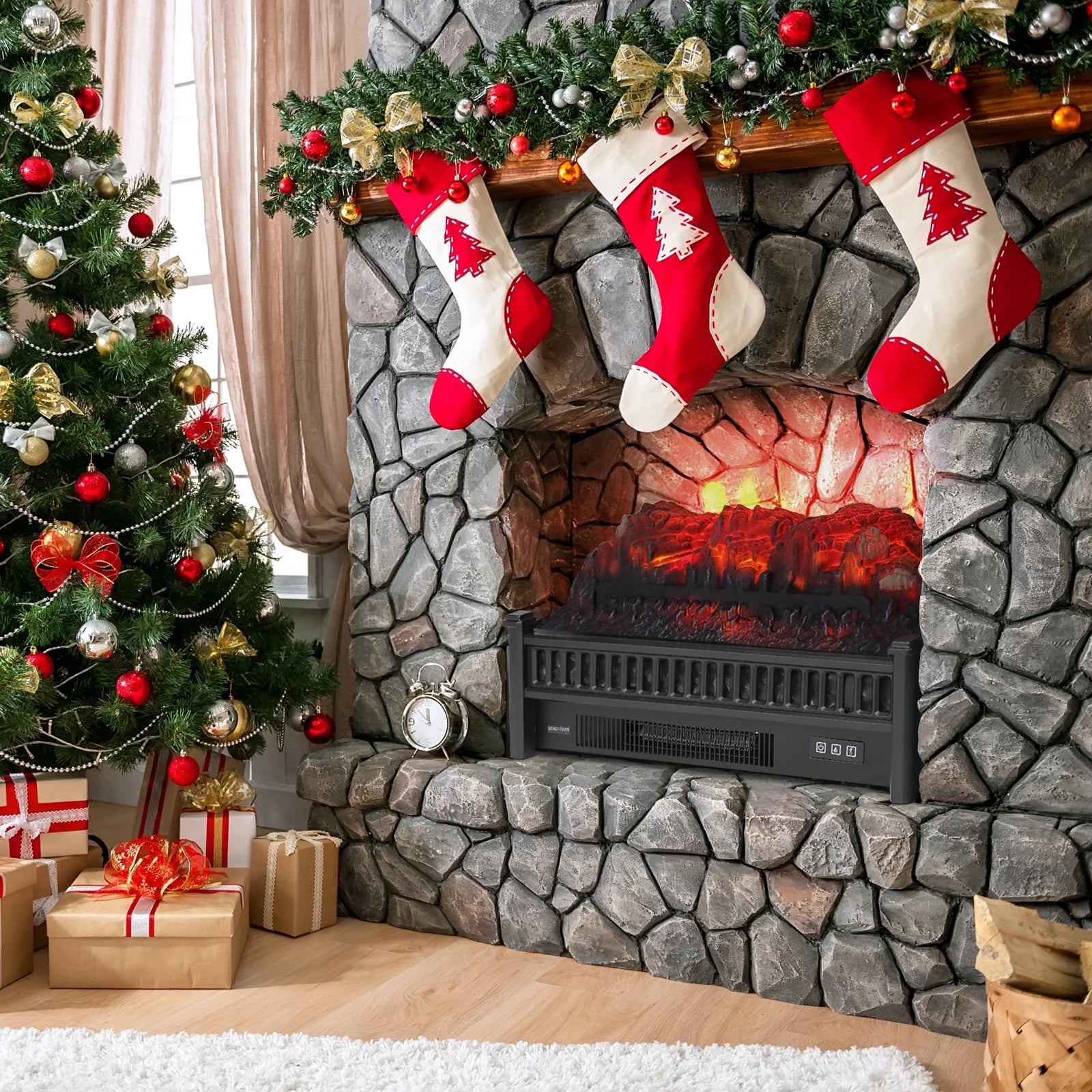 23IN Electric Fireplace Heater with Remote Control H633