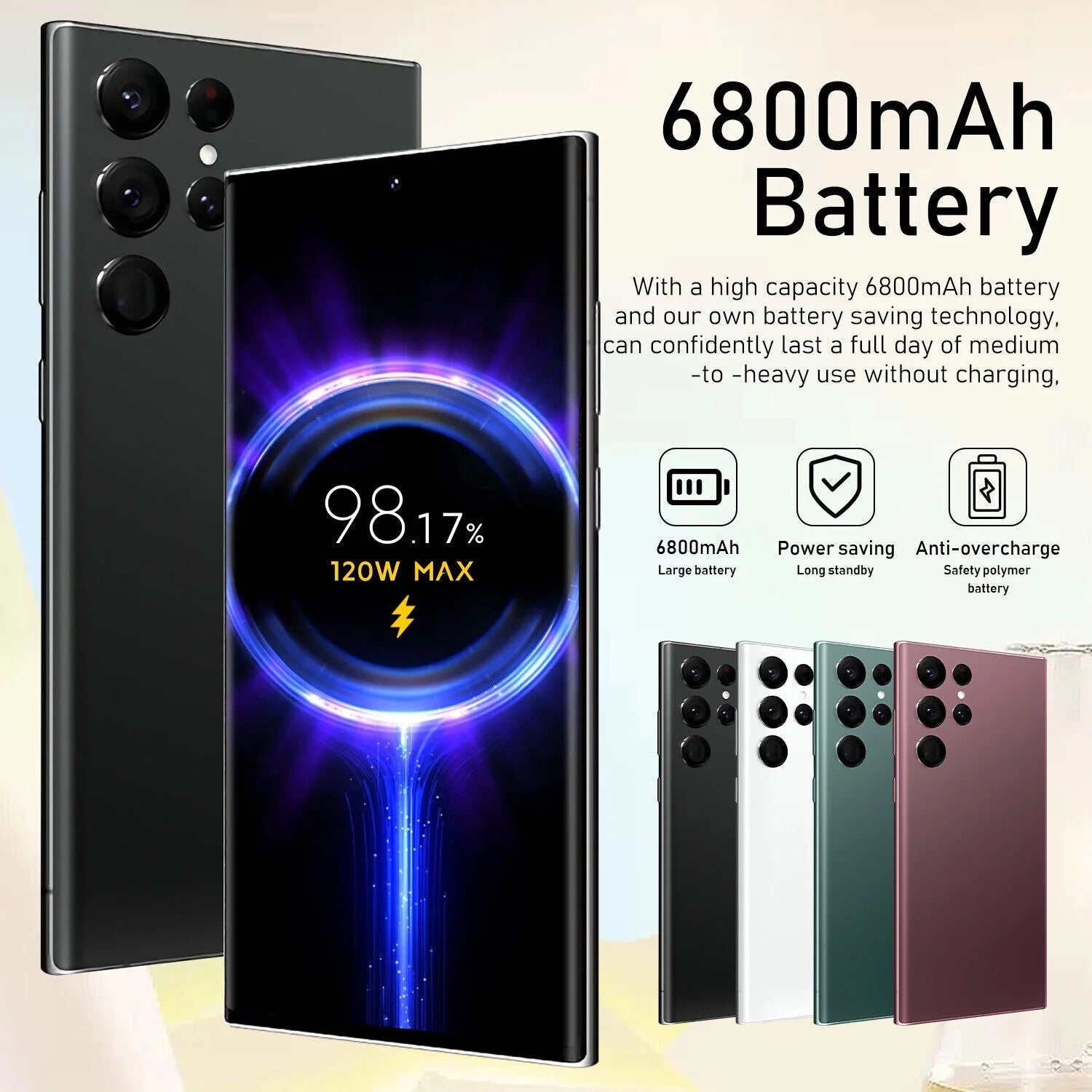 7.3" Smartphone 3GB+64GB Unlocked Android 13 Mobile Phones F698
