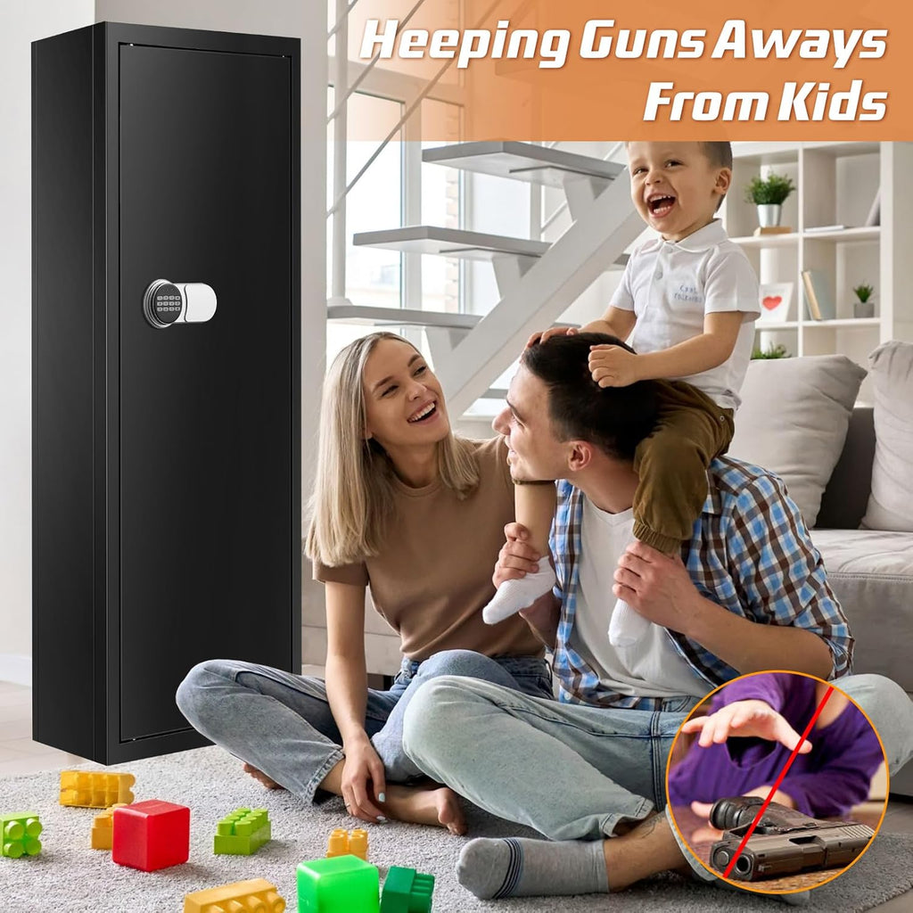 Black 7-8 Fireproof Gun Safe with Digital Keypad F9645