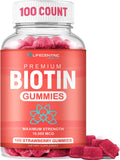 Biotin 10000mcg Chewable Supplement, 100 Count Vegan Gummies I617