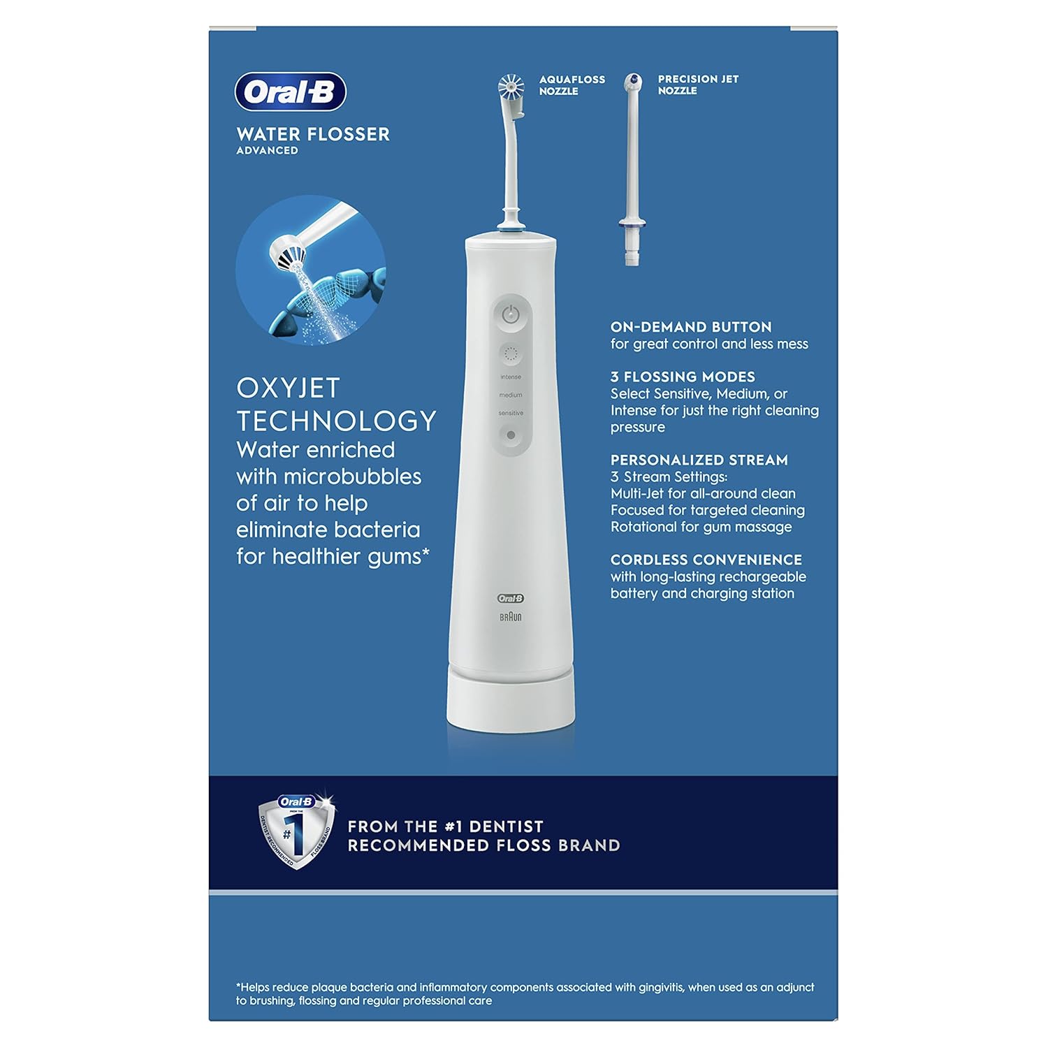 Cordless Portable Oral Irrigator Handle with 3 Nozzles C452