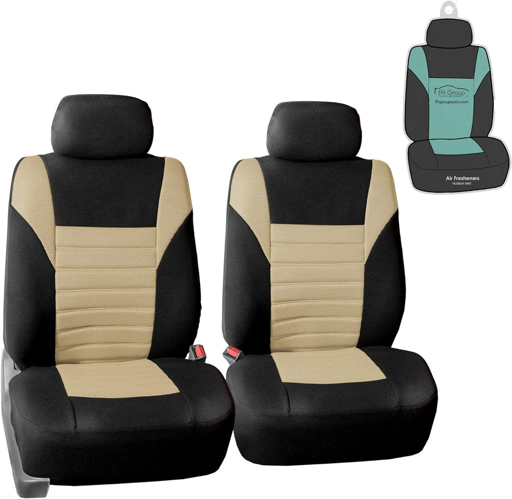 Gray/Black Car Seat Covers Pair Set D909
