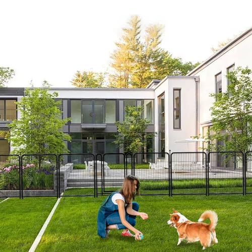 32 in H 8 Panels Metal Dog Fence Y42070