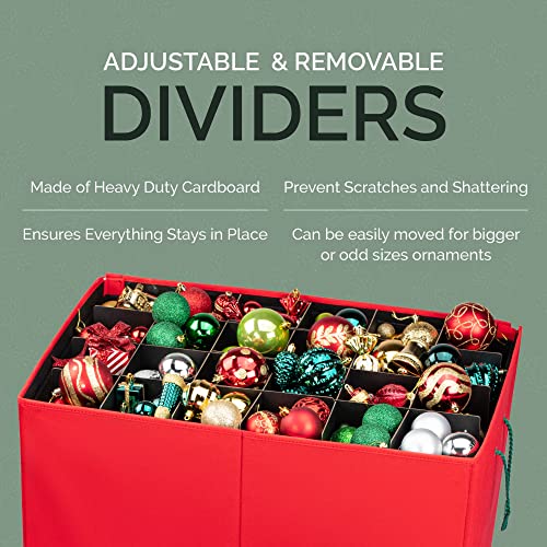 Christmas Ornament Storage Container Box with Dividers J726301