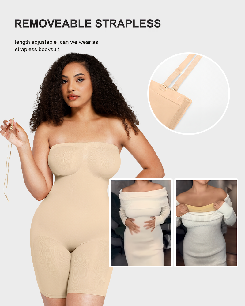 Strapless Slip Shapewear Bodysuit
