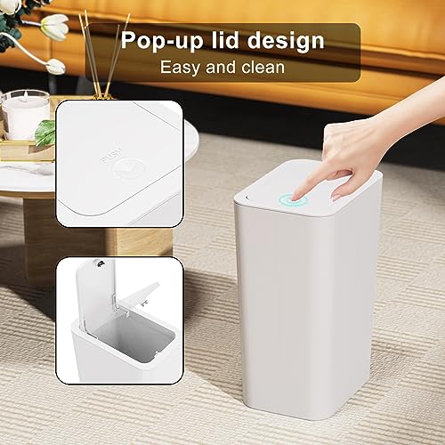 Grey 3 Pack Bathroom Trash Can with Lid Set J7862