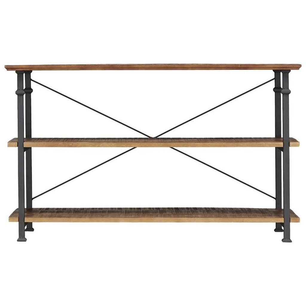 Black Wood Metal Sofa Table TV Stand Console Unit D25530