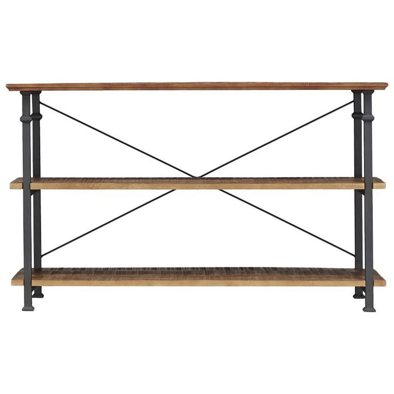 Black Wood Metal Sofa Table TV Stand Console Unit D25530