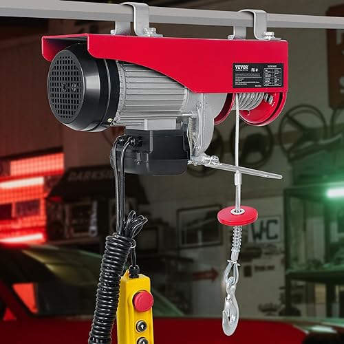 2200 lbs 1600W 110V Electric Steel Wire Winch with Wireless Remote Control 40ft Single Cable Lifting Height E77968