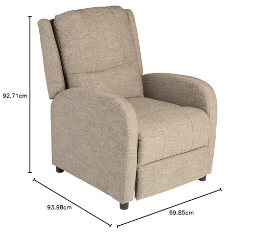 Pushback Recliner, 27.5" W x 37" D x 36.5" H, PolyHyde Upholstery C308287