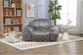 Grey Long Hair Single Bean Bag Chair H934328