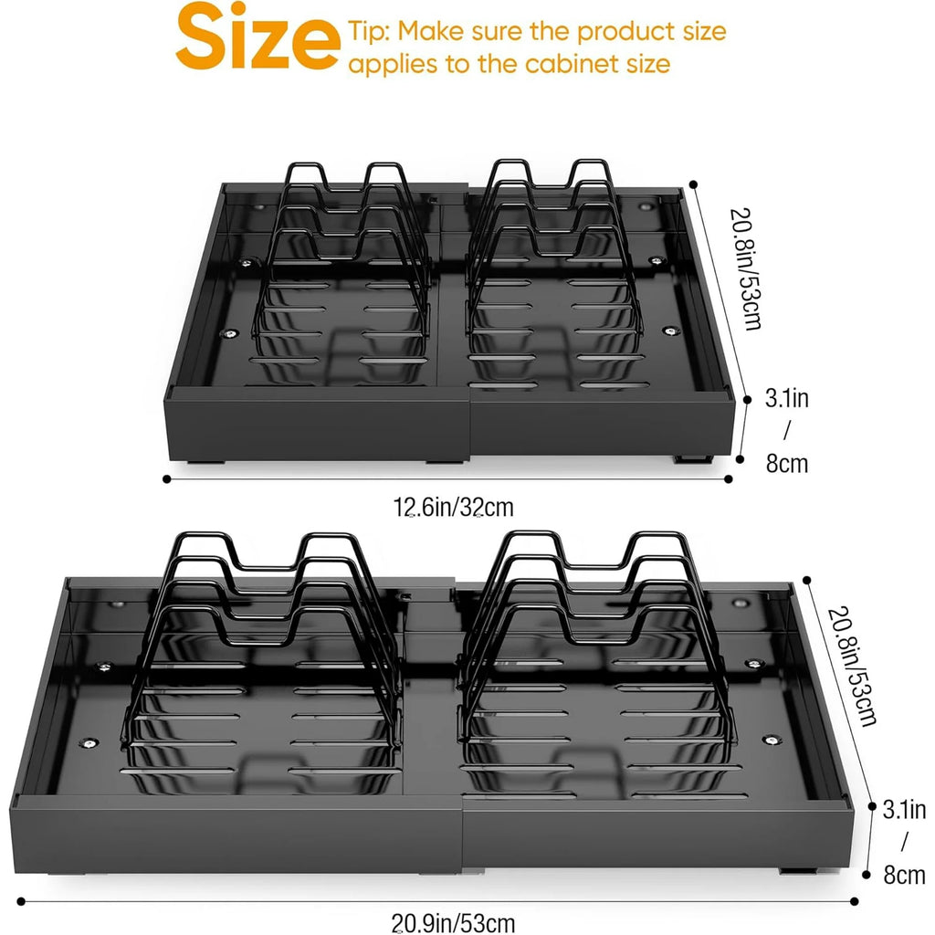 2 Pack Expandable Pull Out Cabinet Organizer Adhesive L159428