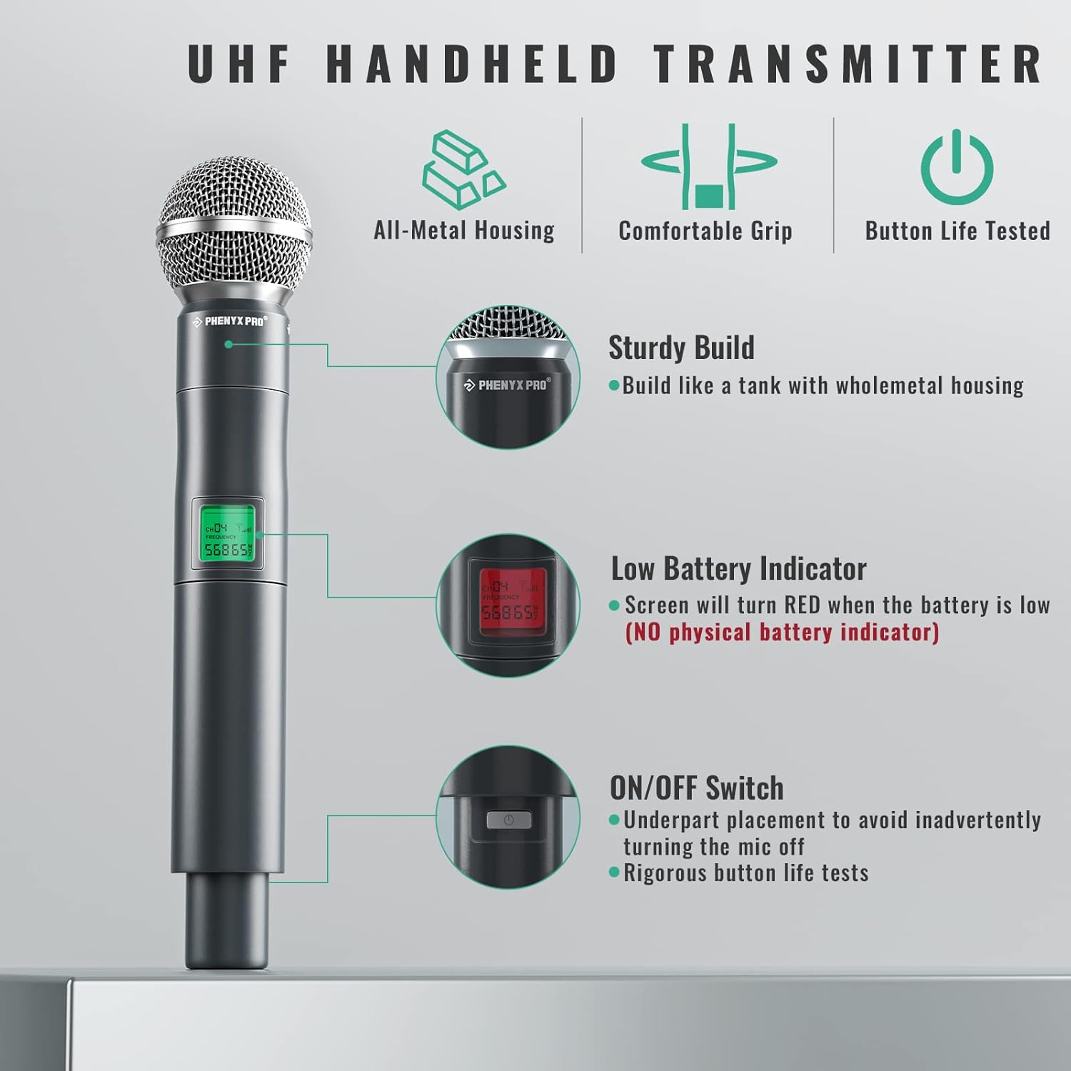 4-Channel UHF Wireless Handheld Dynamic Microphone System N681698