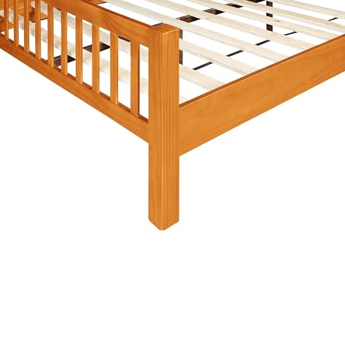 Queen Cherry Wooden Platform Bed with 2 Nightstands U230091