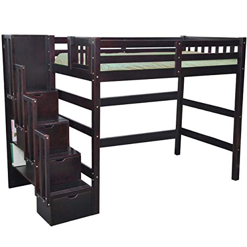 Natural Twin Loft Bed with Storage R61752