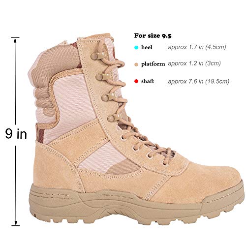 Men's Military Tactical Work Boots Side Zipper Army Combat Boots L966618