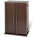 Espresso Locking Media Storage Cabinet with Shaker Doors B70811