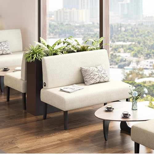 Beige Corduroy Armless Loveseat Futon V938