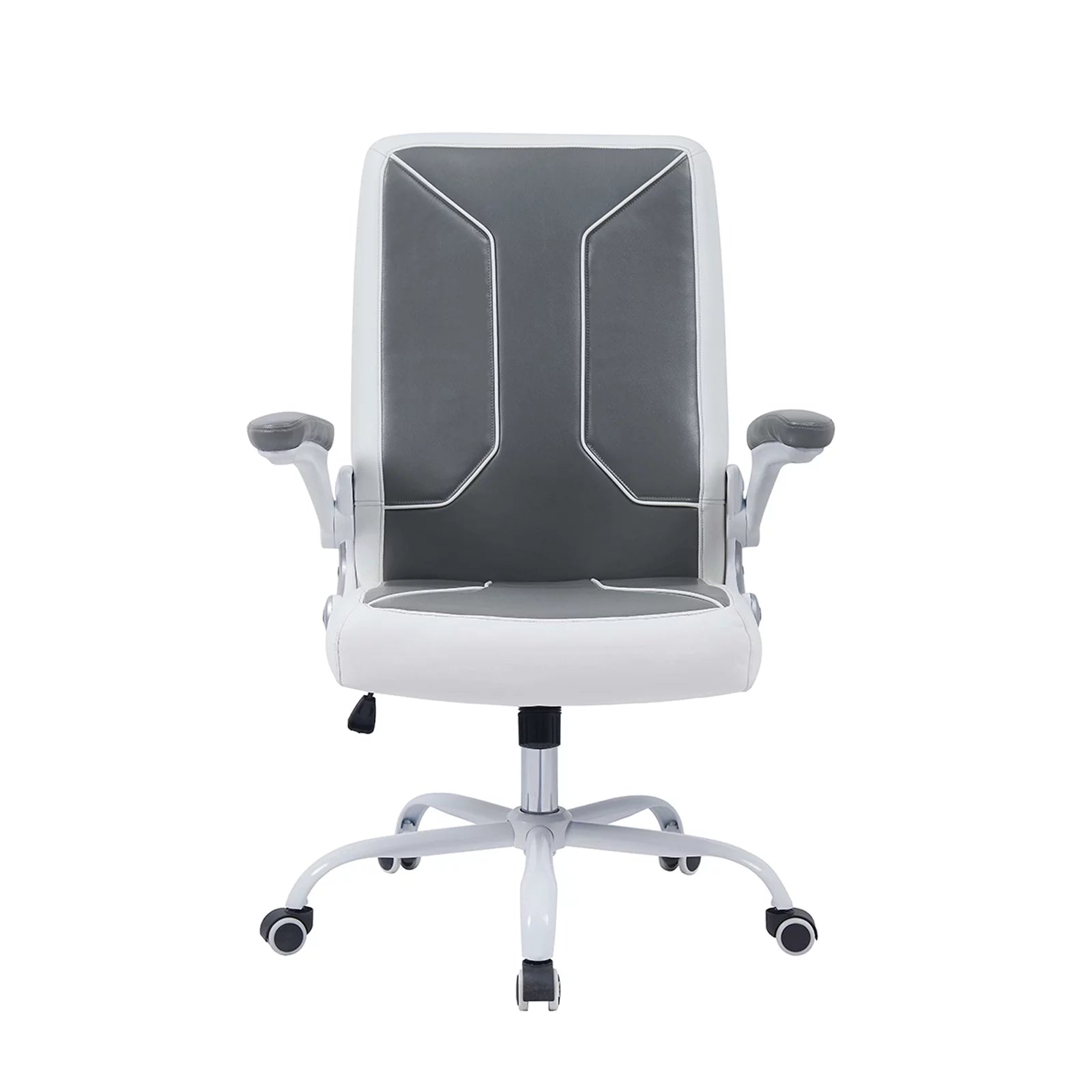 Grey/White Adjustable Height Office Desk Chair with Armrest R45431